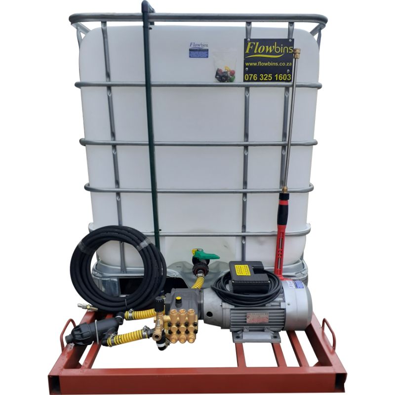 1000l Mobile High Pressure Washer 2.2kw-220v-100bar Flowbin™ unit