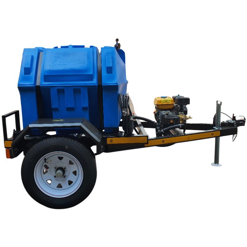 500l Pressure Washer trailer 186bar-petrol unbraked