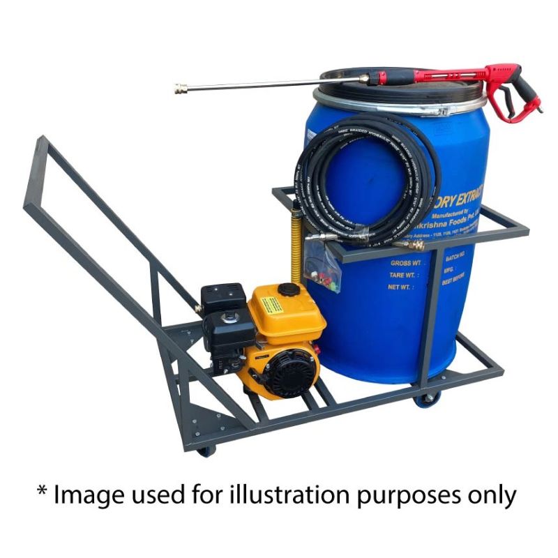 210lt High Pressure Washer Trolley 10hp-diesel-241bar