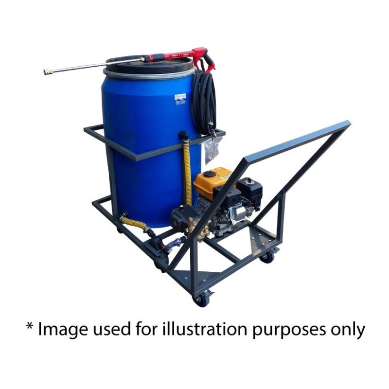 210lt High Pressure Washer Trolley 10hp-diesel-241bar