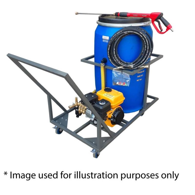 210lt High Pressure Washer Trolley 10hp-diesel-241bar