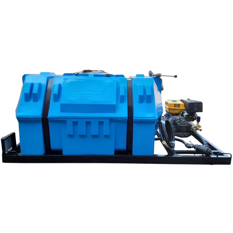 1000l Mobile High Pressure Washer 13hp-petrol-248-bar horizontal unit