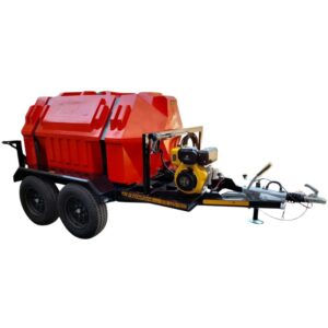 2500l High Pressure Washer Trailer 241bar-Diesel-Electric-Start-Horizontal Braked