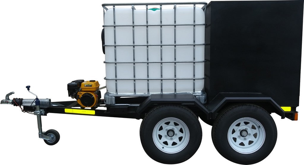 Pressure washer 186bar with steel cabinet 1000lt Flowbin™ , double axle braked trailer unit - Price On Request