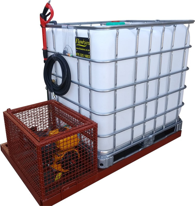 Pressure washer 186bar with pump cage 1000lt Flowbin™ , stationary / bakkie unit - Price On Request