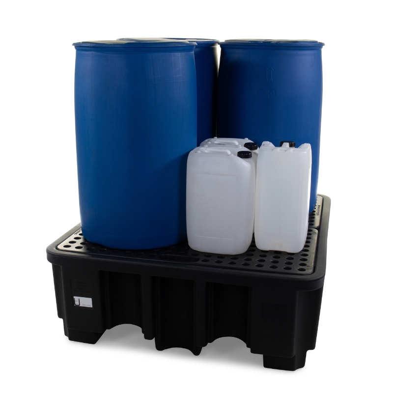4 Drums Spill Containment Pallet for Hazardous Liquids High Capacity (485L) for sale in South Africa – SME Warehousing Solutions