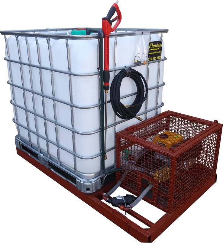 Pressure washer 186bar with pump cage 1000lt Flowbin™ , stationary / bakkie unit - Price On Request
