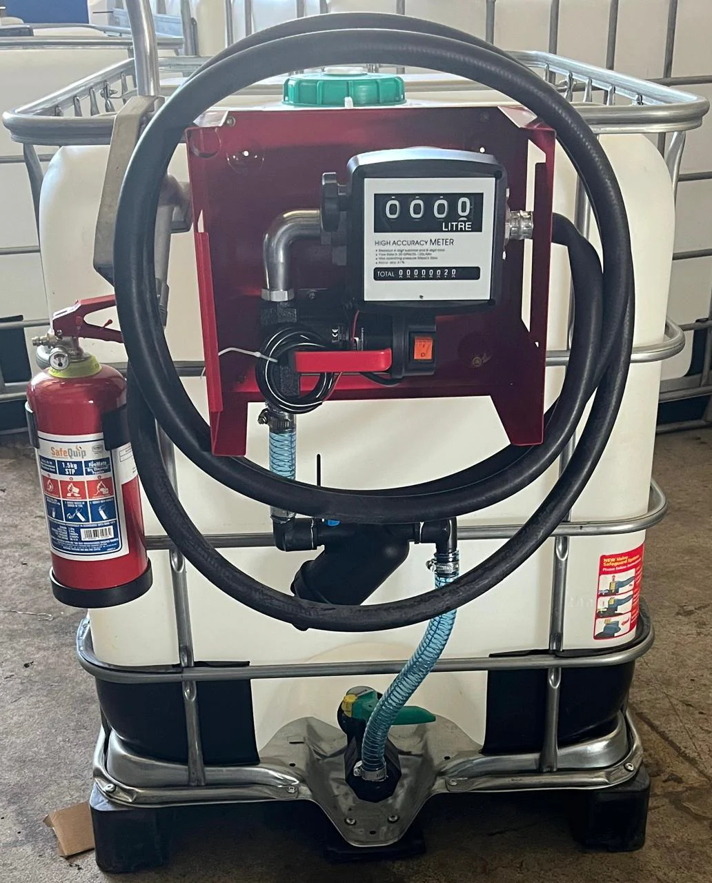 600L 12V 40l/min Diesel bowser with fire extinguisher and filter for sale in South Africa - SME Warehousing Solutions