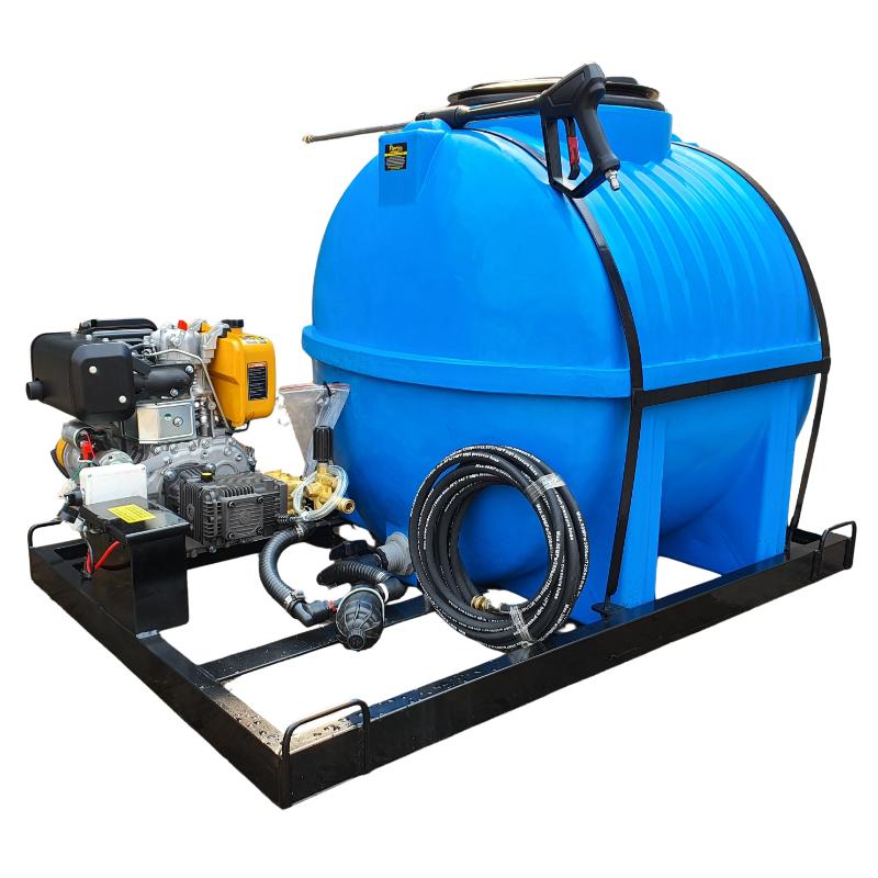 650l Mobile High Pressure Washer Diesel-Electric-Start-241bar-Horizontal
