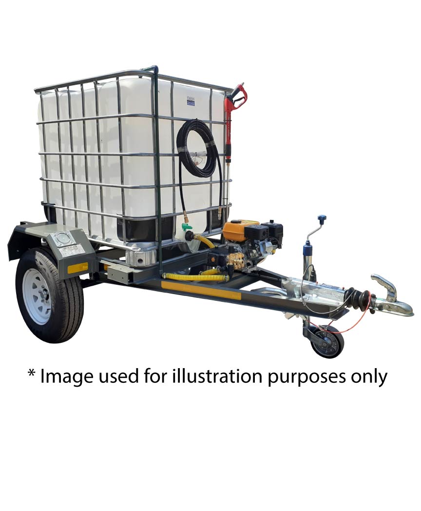 1000l High Pressure Washer trailer 241bar-diesel unbraked