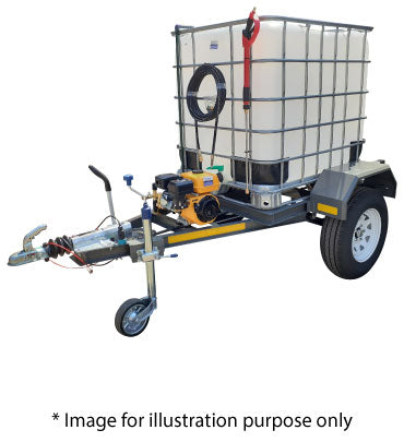 1000l High Pressure Washer trailer 248bar-petrol flowbin unbraked