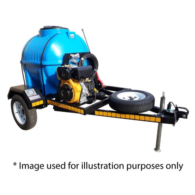 650l High Pressure Washer trailer 248bar-petrol unbraked