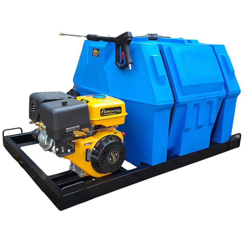 500l Mobile High Pressure Washer 13hp-Petrol-248bar