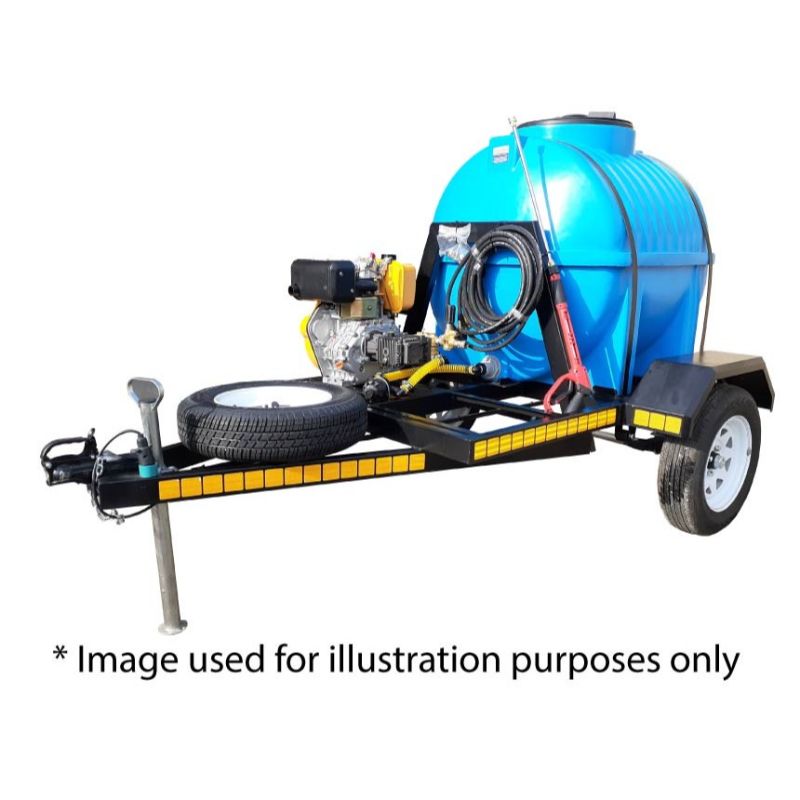 650l High Pressure Washer trailer 248bar-petrol unbraked