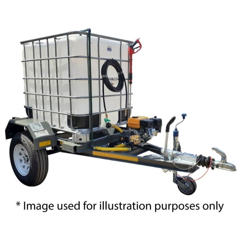 1000l High Pressure Washer trailer 241bar-diesel braked