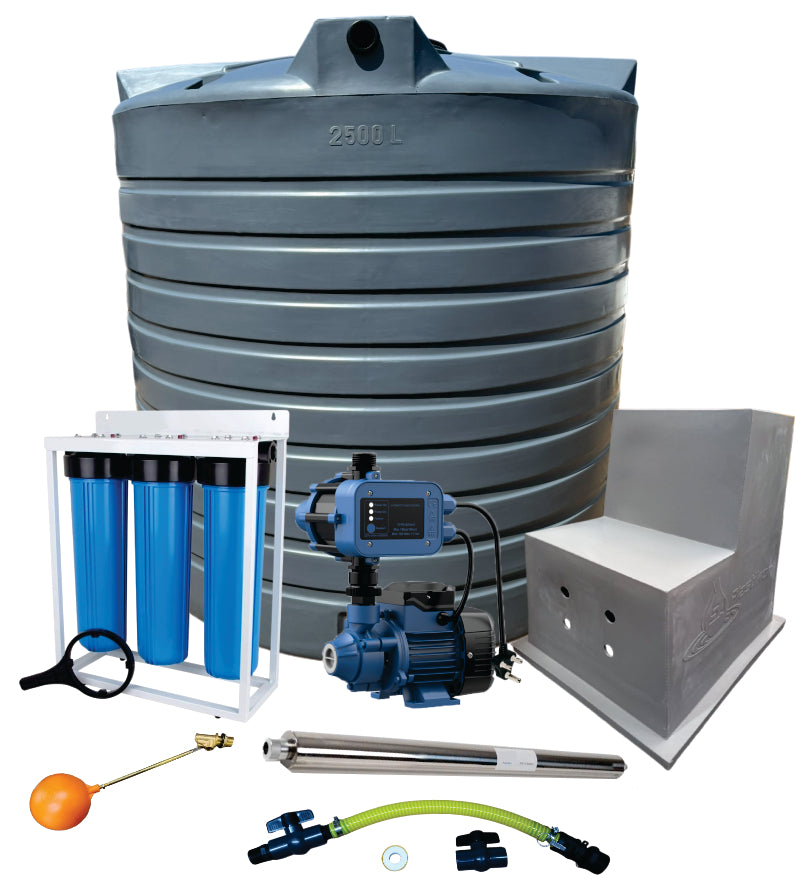 Water tank Combo Full House: 2500l Water tank & 0.37kw Econo Peripheral Water Pump