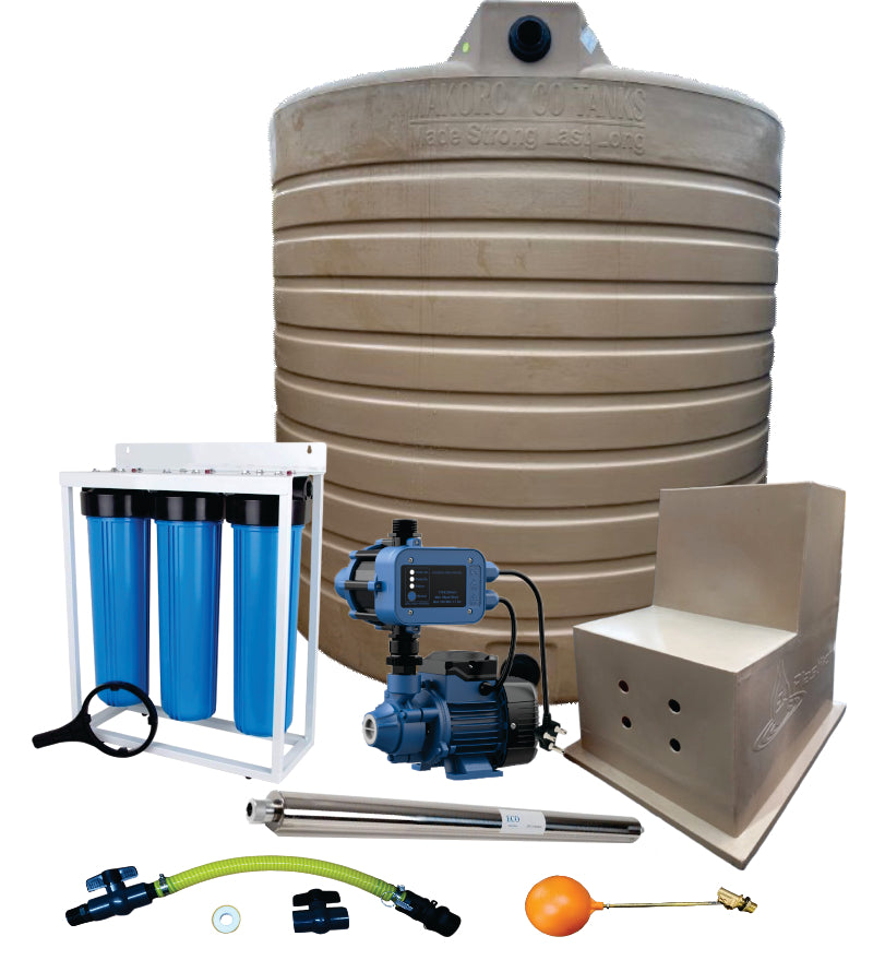 Water tank Combo Full House: 2500l Water tank & 0.37kw Econo Peripheral Water Pump