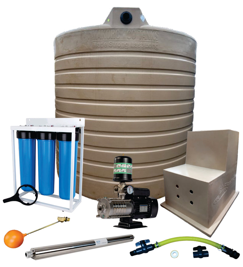 Water tank Combo Full House: 15 000l Water tank and 1.5kw Intelli VSD Booster pump