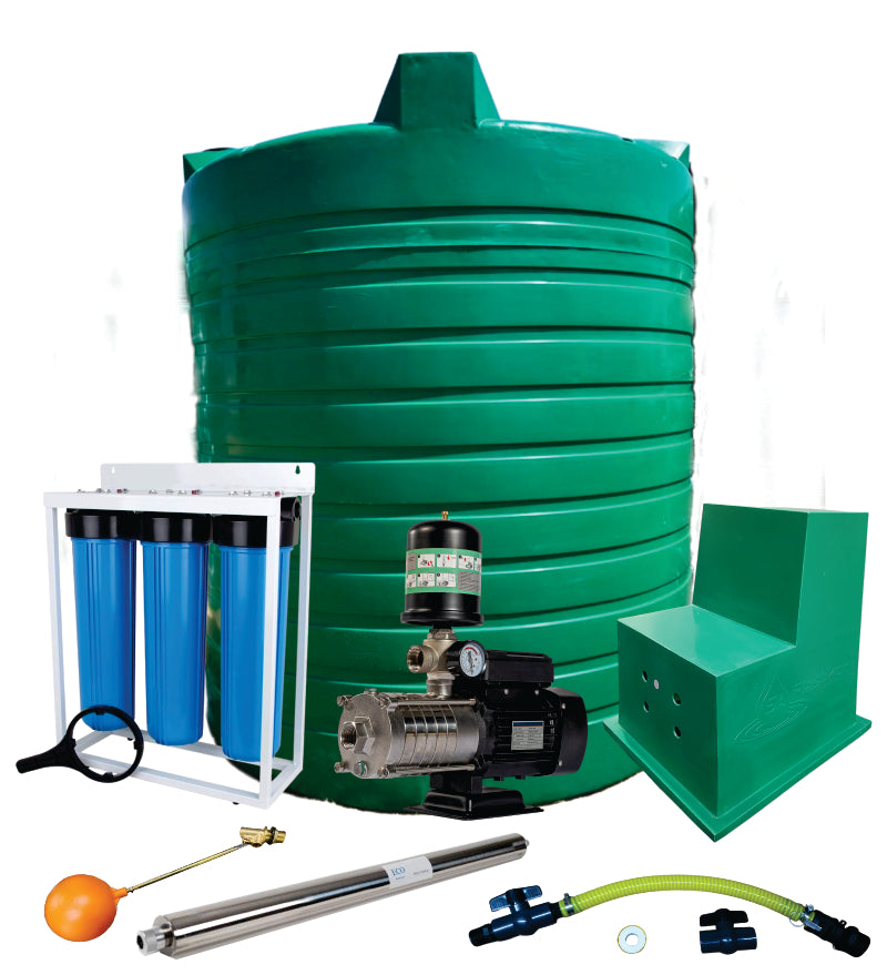 Water tank Combo Full House: 15 000l Water tank and 1.5kw Intelli VSD Booster pump