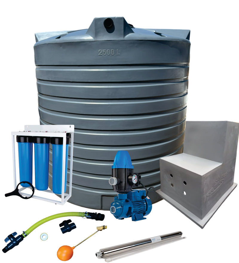 Water tank Combo Full House: 2500l Water tank & 0.75kw Peripheral Water Pump