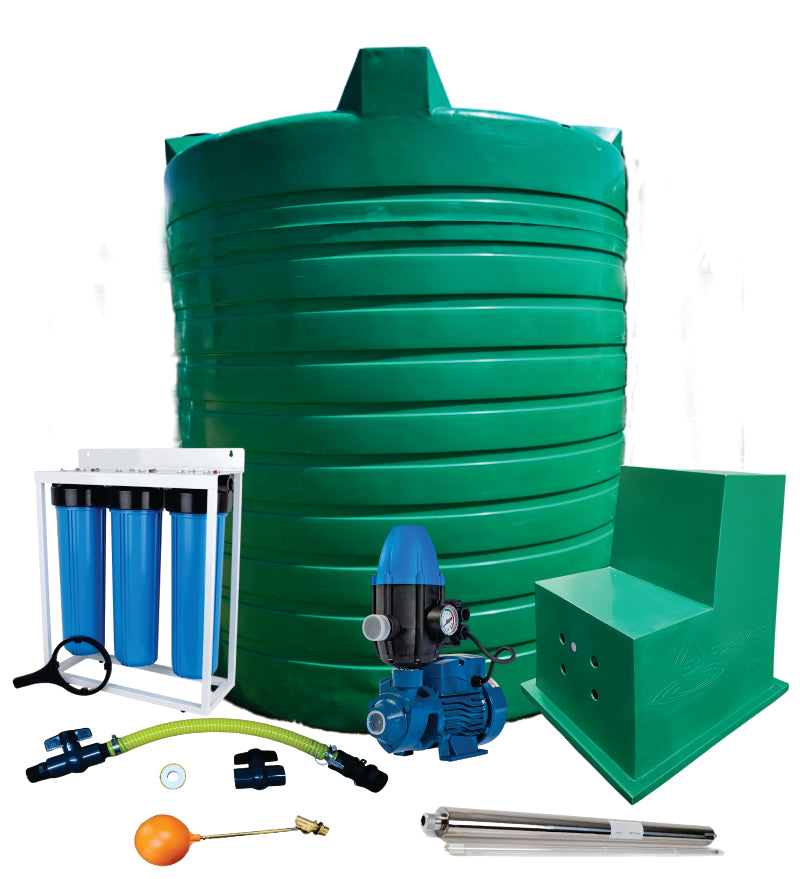 Water tank Combo Full House: 2500l Water tank & 0.75kw Peripheral Water Pump