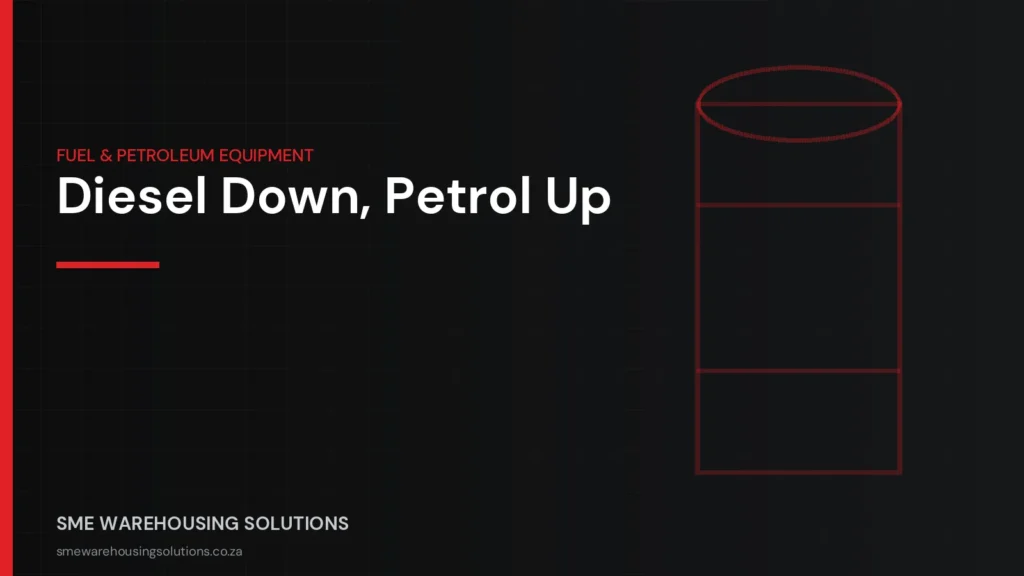 Branded graphic on 2026 South African diesel price drop and on-site diesel storage