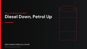 Branded graphic on 2026 South African diesel price drop and on-site diesel storage