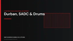 Branded graphic on Durban port, SADC cross-border trade and storage drums in 2026