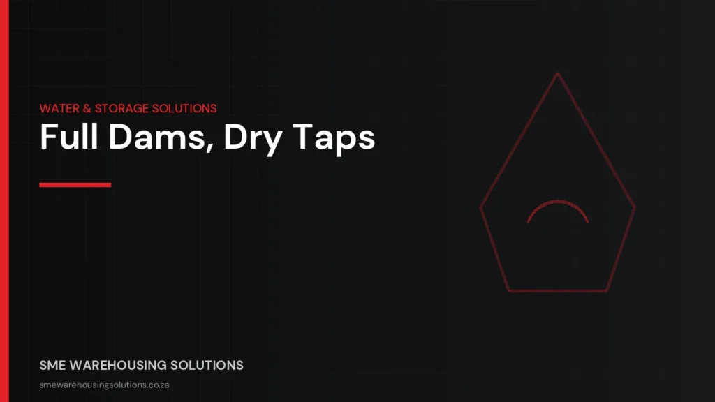 Branded graphic on South African water tank demand in 2026 amid supply failures