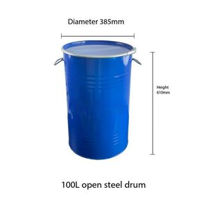 New 100 Litre Open Top Steel Drum for sale in South Africa – SME Warehousing Solutions