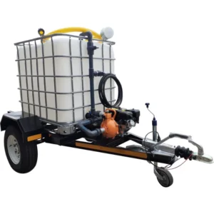 1000l Water Bowser trailer 7bar-1-outlet Flowbin™ braked