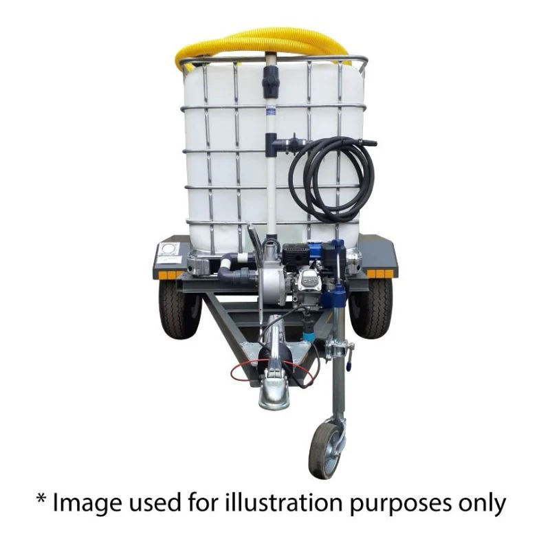 1000l Water Bowser trailer 9.5bar-1-outlet Flowbin™ braked for sale in South Africa - SME Warehousing Solutions
